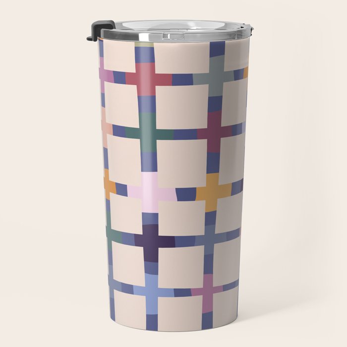 Colorful Patterned Grid II Travel Mug Gallery Image 3