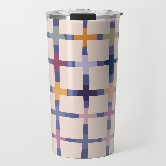 Colorful Patterned Grid II Travel Mug Gallery Image 1