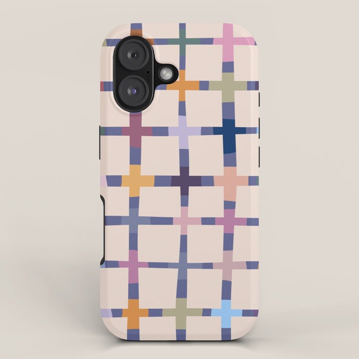 Colorful Patterned Grid II iPhone Case Gallery Image 1