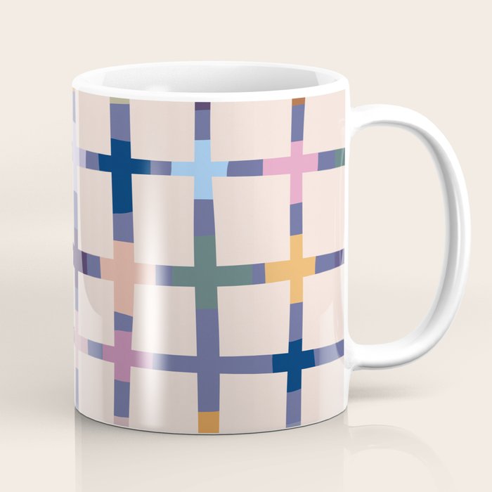 Colorful Patterned Grid II Coffee Mug Gallery Image 1