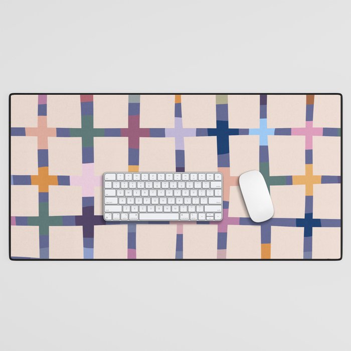 Colorful Patterned Grid II Desk Mat Gallery Image 1