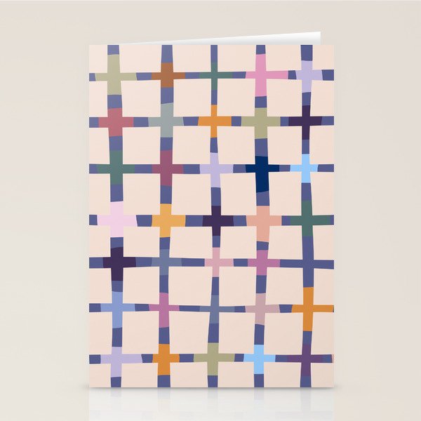 Colorful Patterned Grid II Stationery Card Gallery Image 1