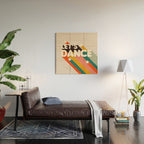Let's Dance - retro rainbow typography Wood Wall Art Gallery Image 2
