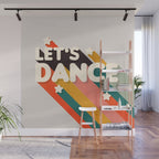 Let's Dance - retro rainbow typography Wall Mural Gallery Image 1