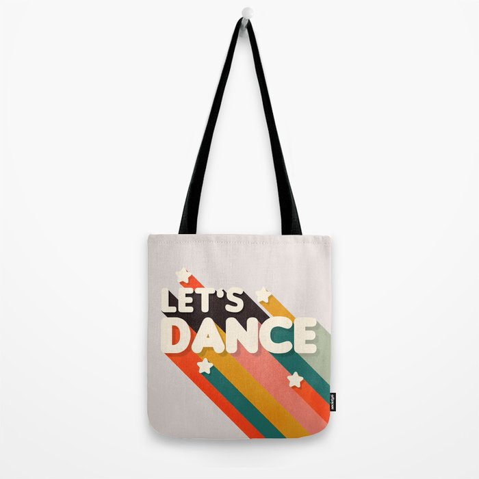 Let's Dance - retro rainbow typography Tote Bag Gallery Image 2