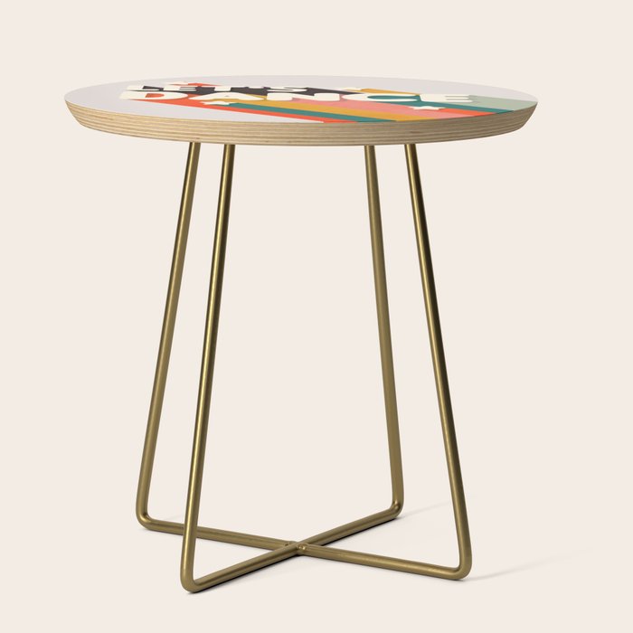 Let's Dance - retro rainbow typography Side Table Gallery Image 1