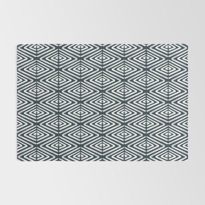 Stacked Arrows Navy and White Rug Gallery Image 2