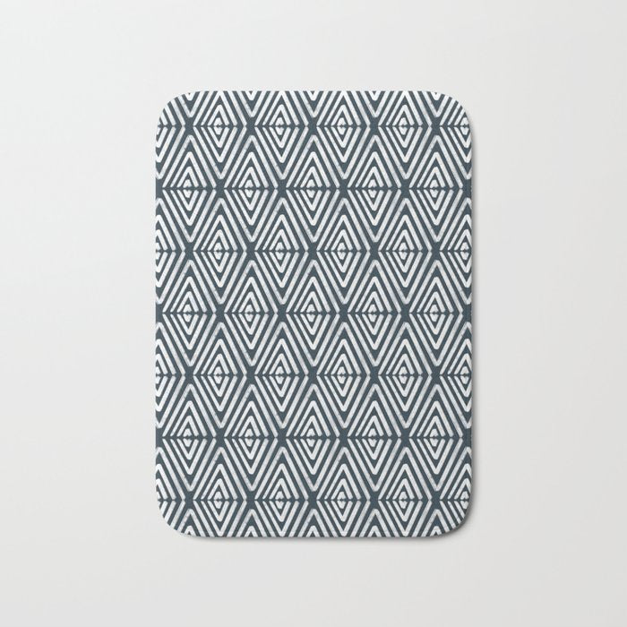 Stacked Arrows Navy and White Bath Mat Gallery Image 1