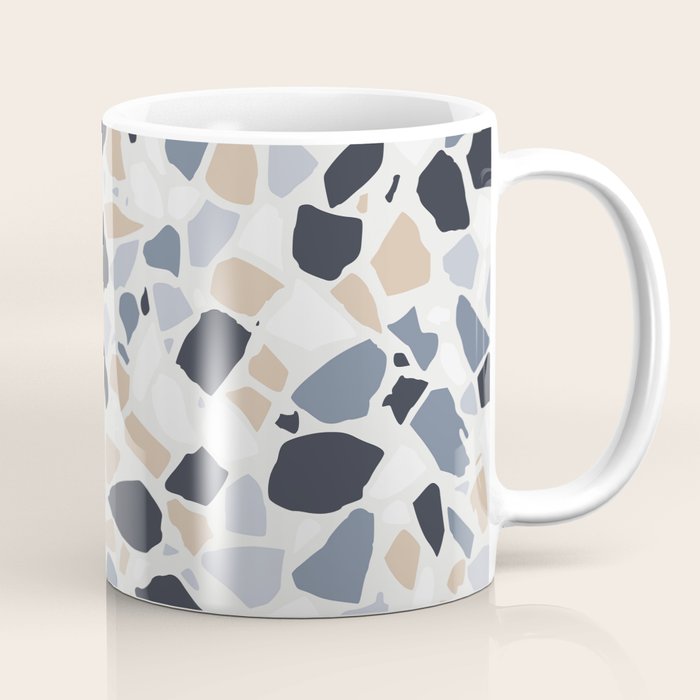 Terrazzo Mosaic Pattern, Gray and Neutral Coffee Mug Gallery Image 1