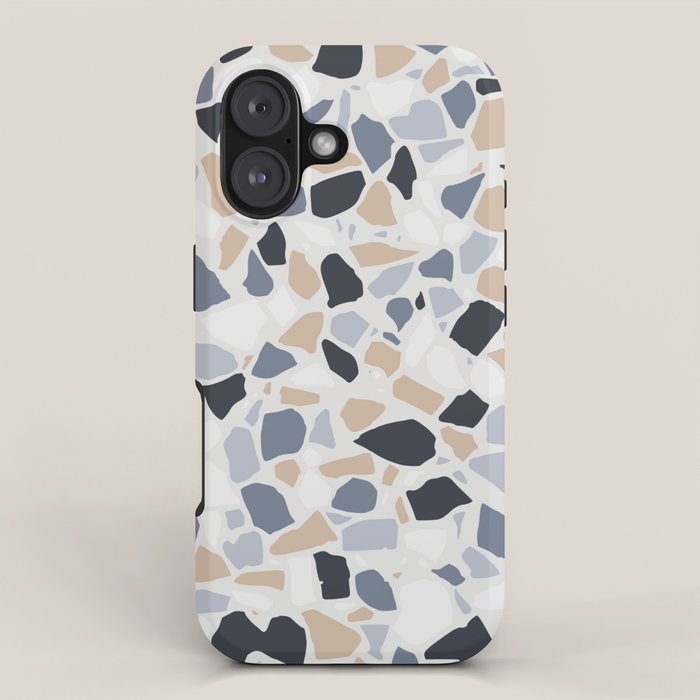 Terrazzo Mosaic Pattern, Gray and Neutral iPhone Case Gallery Image 1