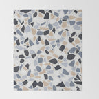 Terrazzo Mosaic Pattern, Gray and Neutral Throw Blanket Gallery Image 2