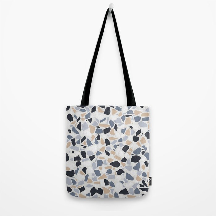 Terrazzo Mosaic Pattern, Gray and Neutral Tote Bag Gallery Image 2