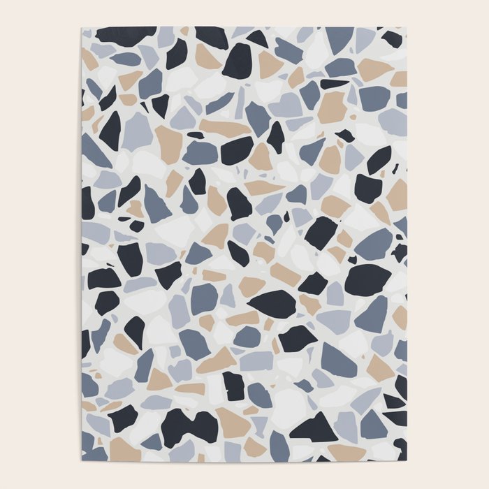 Terrazzo Mosaic Pattern, Gray and Neutral Poster Gallery Image 1