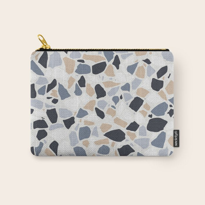 Terrazzo Mosaic Pattern, Gray and Neutral Carry All Pouch Gallery Image 1