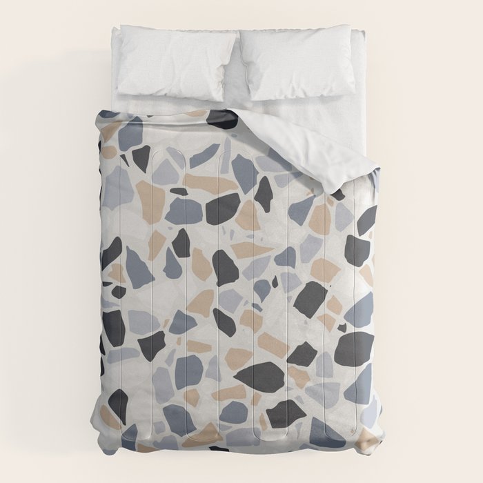 Terrazzo Mosaic Pattern, Gray and Neutral Comforter Gallery Image 6