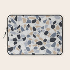 Terrazzo Mosaic Pattern, Gray and Neutral Laptop Sleeve Gallery Image 1