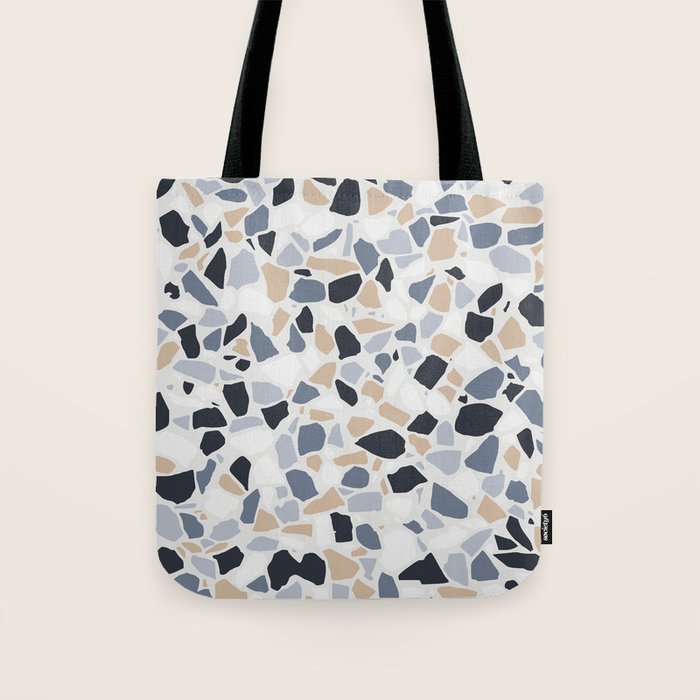 Terrazzo Mosaic Pattern, Gray and Neutral Tote Bag Gallery Image 1