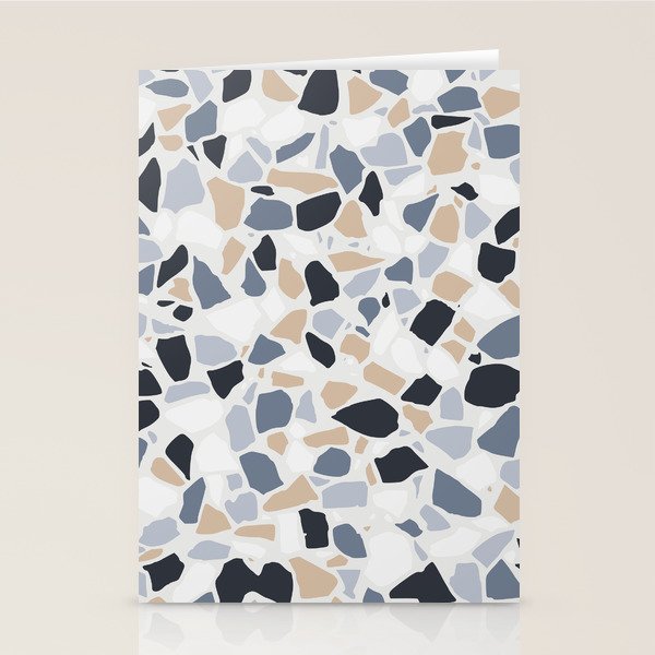 Terrazzo Mosaic Pattern, Gray and Neutral Stationery Card Gallery Image 2