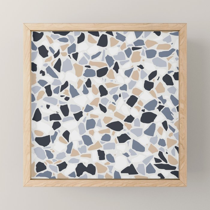 Terrazzo Mosaic Pattern, Gray and Neutral Mini Art Print Gallery Image 1