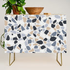 Terrazzo Mosaic Pattern, Gray and Neutral Credenza Gallery Image 1