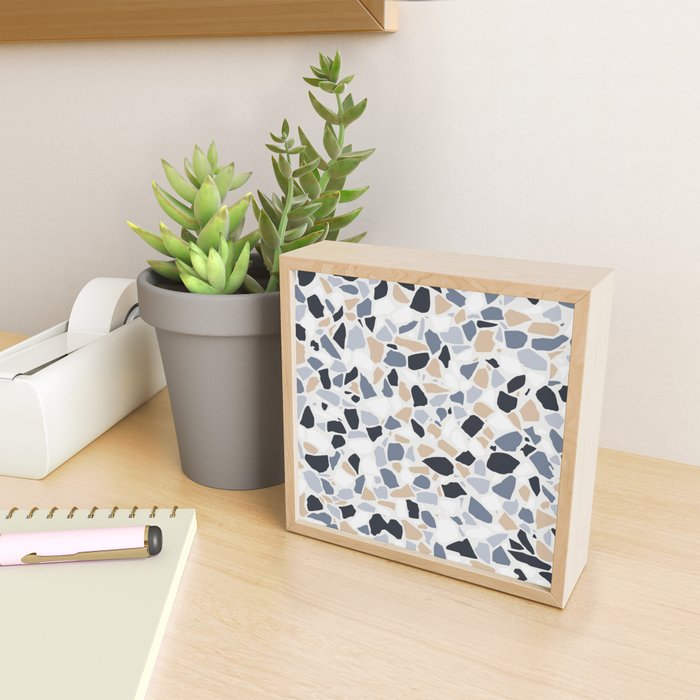 Terrazzo Mosaic Pattern, Gray and Neutral Mini Art Print Gallery Image 2