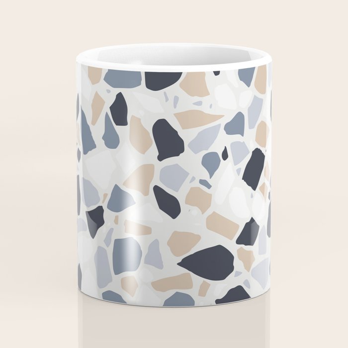 Terrazzo Mosaic Pattern, Gray and Neutral Coffee Mug Gallery Image 4