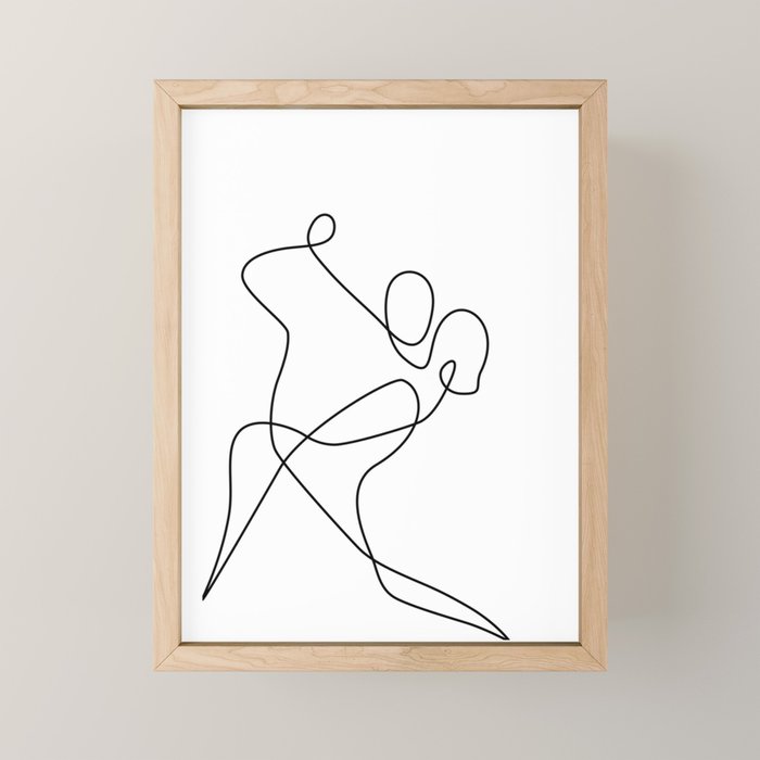 minimal line dance Mini Art Print Gallery Image 1