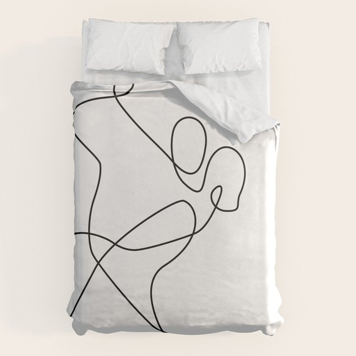 minimal line dance Duvet Cover Gallery Image 1