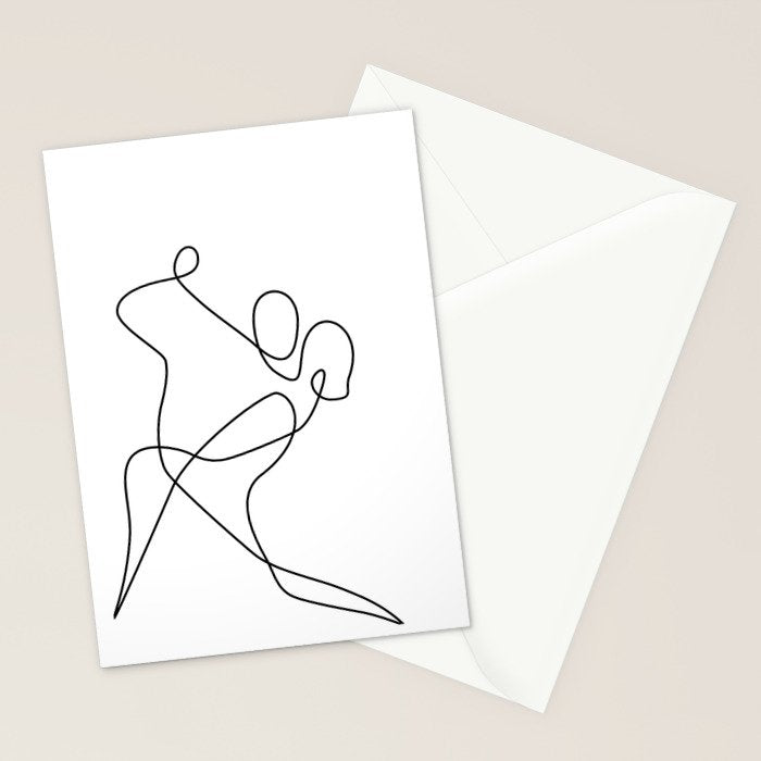 minimal line dance Stationery Card Gallery Image 2