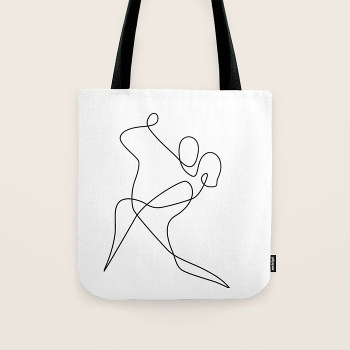 minimal line dance Tote Bag Gallery Image 1