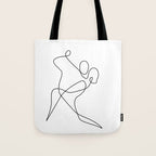 minimal line dance Tote Bag Gallery Image 1