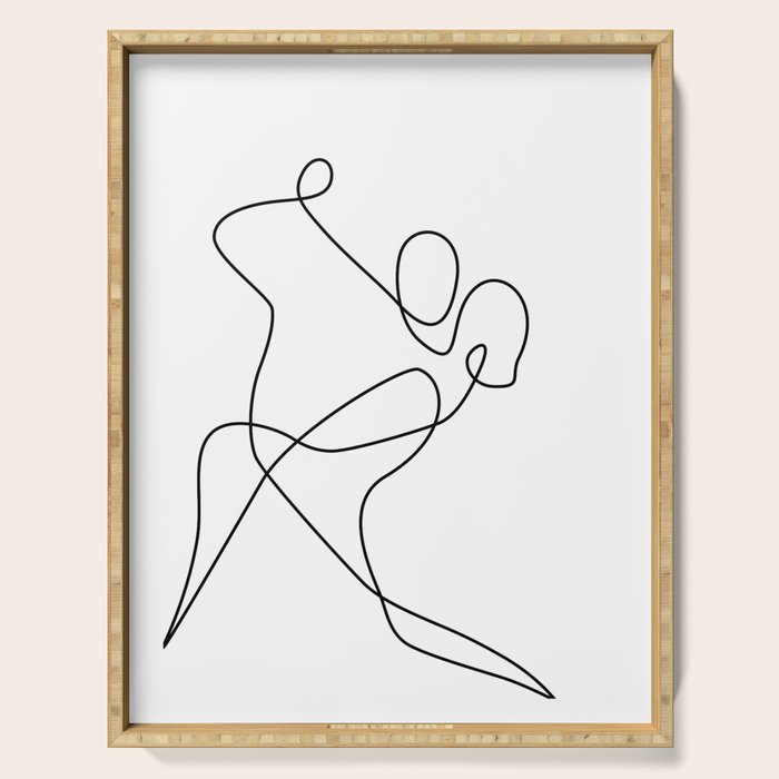 minimal line dance Serving Tray Gallery Image 1