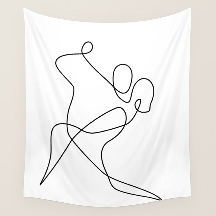 minimal line dance Wall Tapestry Gallery Image 4