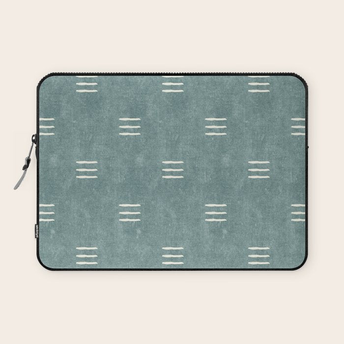 triple dash - dusty blue Laptop Sleeve Gallery Image 1
