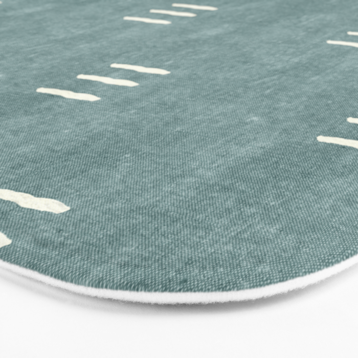 triple dash - dusty blue Bath Mat Gallery Image 3