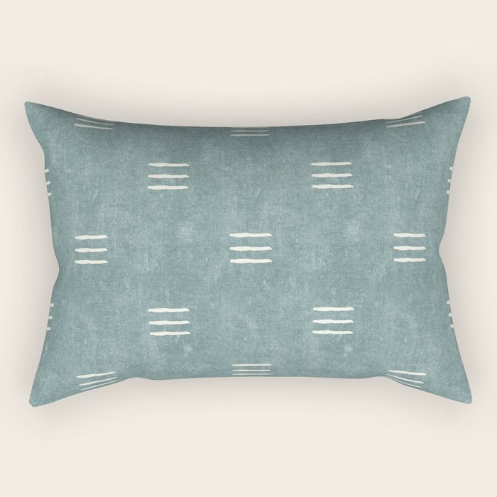 triple dash - dusty blue Rectangular Pillow Gallery Image 2