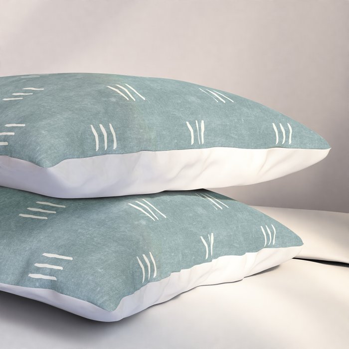 triple dash - dusty blue Pillow Sham Gallery Image 3