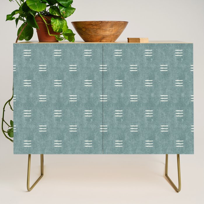 triple dash - dusty blue Credenza Gallery Image 1