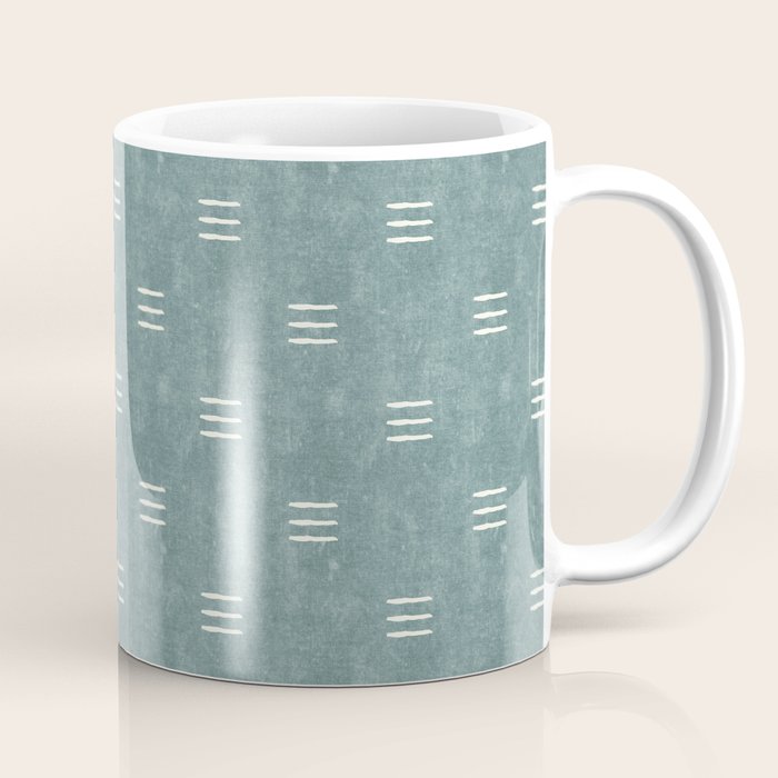triple dash - dusty blue Coffee Mug Gallery Image 1