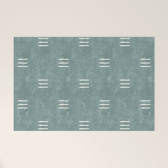 triple dash - dusty blue Welcome Mat Gallery Image 1