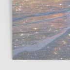 MAGIC OCEAN - glitter artwork by Yana Potter artist. Sparkling waves, pastel blue, beautiful nature. Poster Gallery Image 3