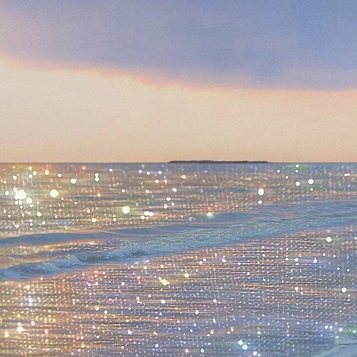 MAGIC OCEAN - glitter artwork by Yana Potter artist. Sparkling waves, pastel blue, beautiful nature. Coffee Mug Gallery Image 2