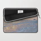 MAGIC OCEAN - glitter artwork by Yana Potter artist. Sparkling waves, pastel blue, beautiful nature. Laptop Sleeve Gallery Image 2