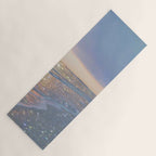 MAGIC OCEAN - glitter artwork by Yana Potter artist. Sparkling waves, pastel blue, beautiful nature. Yoga Mat Gallery Image 1