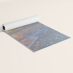 MAGIC OCEAN - glitter artwork by Yana Potter artist. Sparkling waves, pastel blue, beautiful nature. Yoga Mat Gallery Image 2