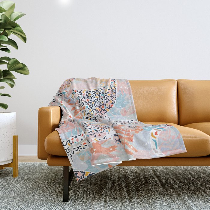 Colorful Wild Cats Throw Blanket Gallery Image 1