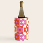 Pink and Orange Retro Daisies Wine Chiller Gallery Image 1