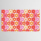 Pink and Orange Retro Daisies Tablecloth Gallery Image 2