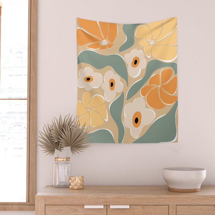 70s california flower market Wall Tapestry Gallery Image 2