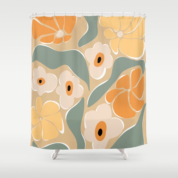 70s california flower market Shower Curtain Gallery Image 1